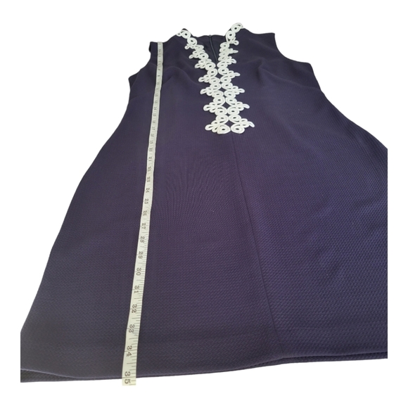 Vince Camuto Navy blue and white embroidered sheath dress - Picture 6 of 9